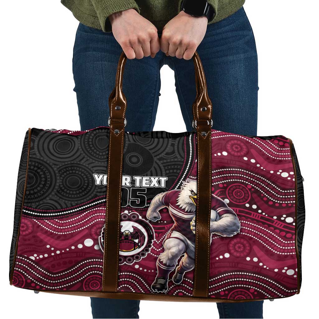 Custom Sea Eagles Travel Bag Bird Mascot With Aboriginal Indigenous