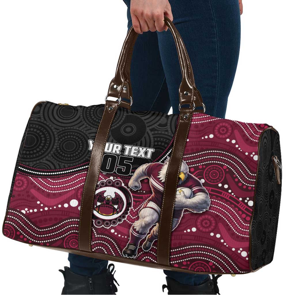 Custom Sea Eagles Travel Bag Bird Mascot With Aboriginal Indigenous