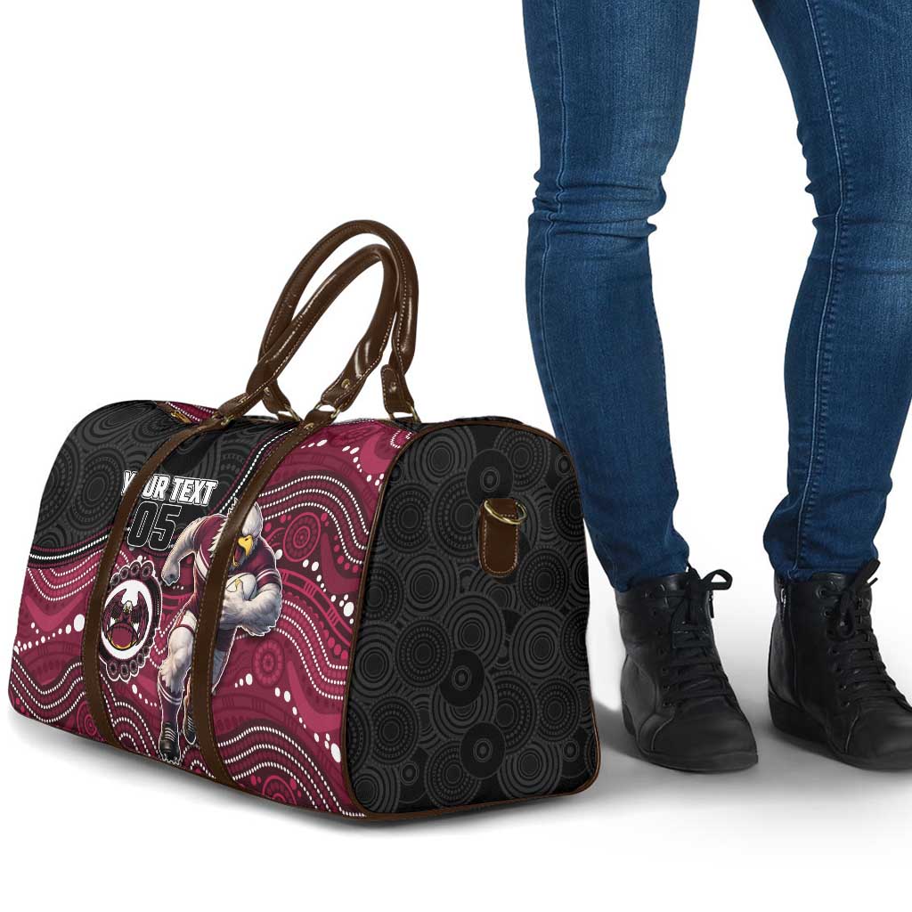 Custom Sea Eagles Travel Bag Bird Mascot With Aboriginal Indigenous