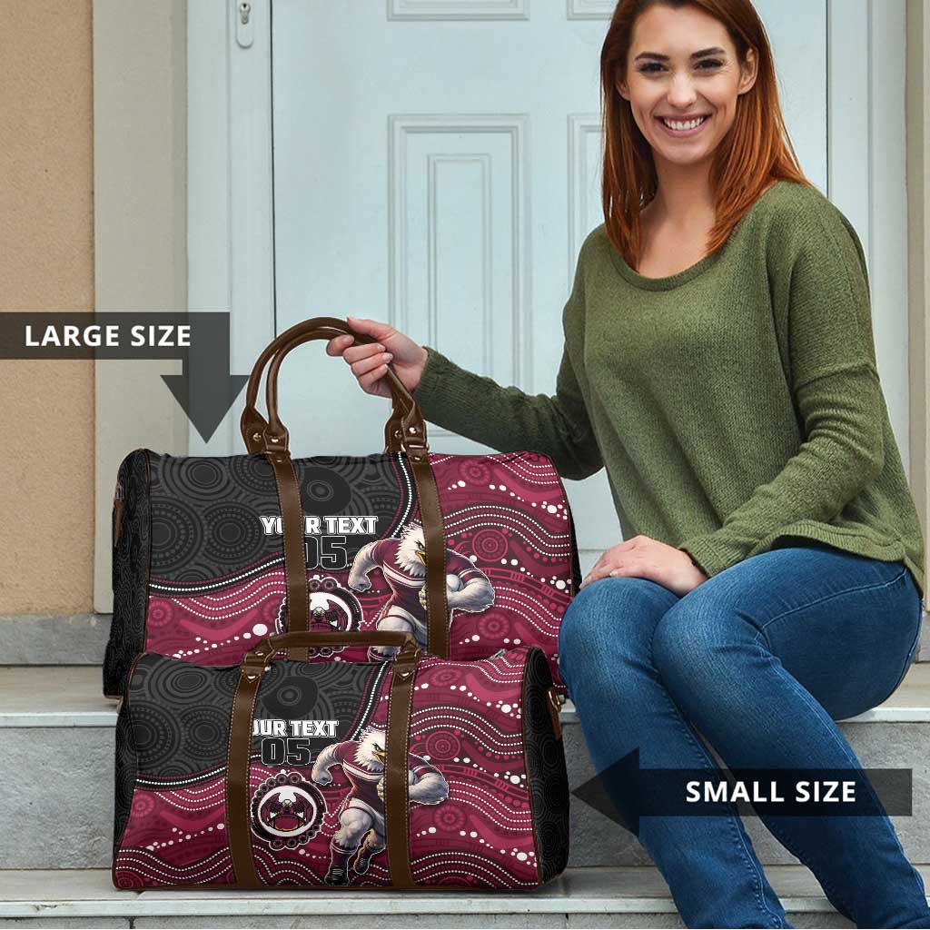 Custom Sea Eagles Travel Bag Bird Mascot With Aboriginal Indigenous