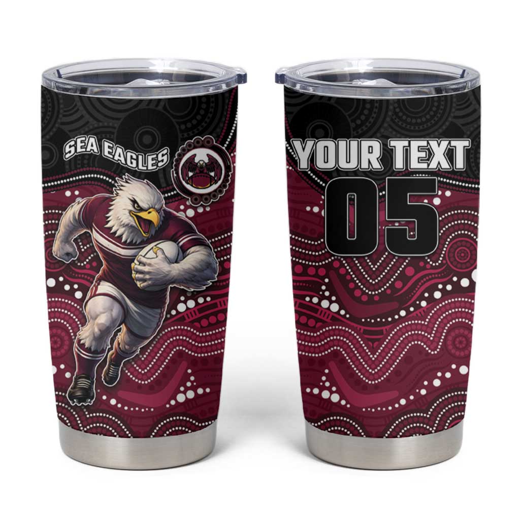 Custom Sea Eagles Tumbler Cup Bird Mascot With Aboriginal Indigenous