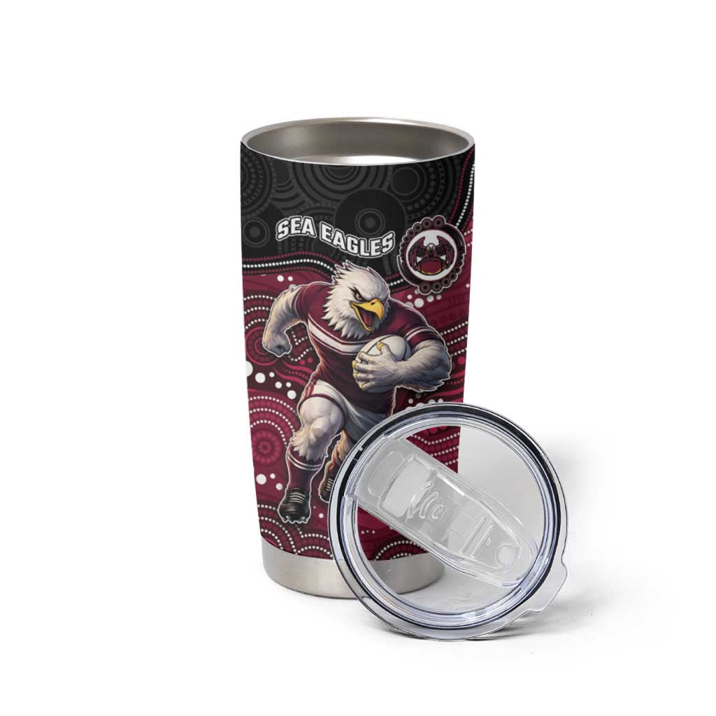 Custom Sea Eagles Tumbler Cup Bird Mascot With Aboriginal Indigenous