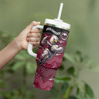 Custom Sea Eagles Tumbler With Handle Bird Mascot With Aboriginal Indigenous