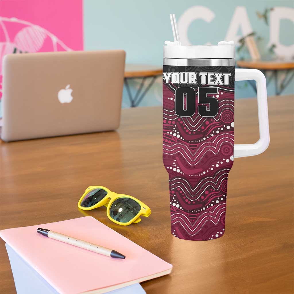Custom Sea Eagles Tumbler With Handle Bird Mascot With Aboriginal Indigenous