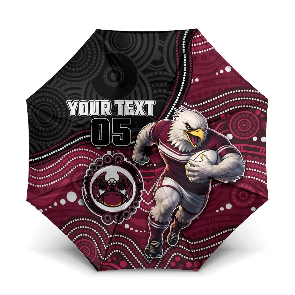 Custom Sea Eagles Umbrella Bird Mascot With Aboriginal Indigenous
