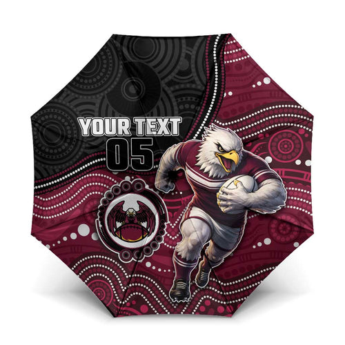 Custom Sea Eagles Umbrella Bird Mascot With Aboriginal Indigenous