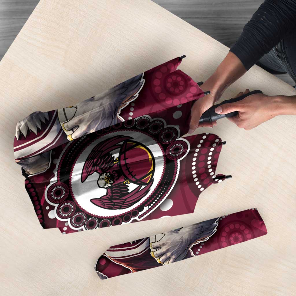 Custom Sea Eagles Umbrella Bird Mascot With Aboriginal Indigenous