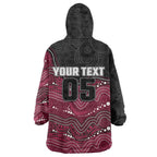 Custom Sea Eagles Wearable Blanket Hoodie Bird Mascot With Aboriginal Indigenous