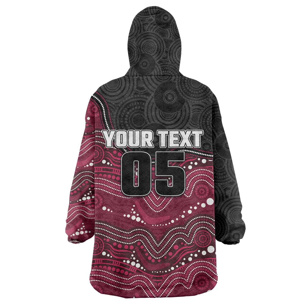 Custom Sea Eagles Wearable Blanket Hoodie Bird Mascot With Aboriginal Indigenous