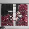 Custom Sea Eagles Window Curtain Bird Mascot With Aboriginal Indigenous