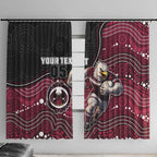 Custom Sea Eagles Window Curtain Bird Mascot With Aboriginal Indigenous