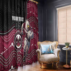 Custom Sea Eagles Window Curtain Bird Mascot With Aboriginal Indigenous
