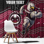 Custom Sea Eagles Window Curtain Bird Mascot With Aboriginal Indigenous
