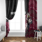 Custom Sea Eagles Window Curtain Bird Mascot With Aboriginal Indigenous