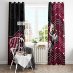 Custom Sea Eagles Window Curtain Bird Mascot With Aboriginal Indigenous