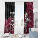 Custom Sea Eagles Window Curtain Bird Mascot With Aboriginal Indigenous
