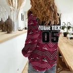 Custom Sea Eagles Women Casual Shirt Bird Mascot With Aboriginal Indigenous