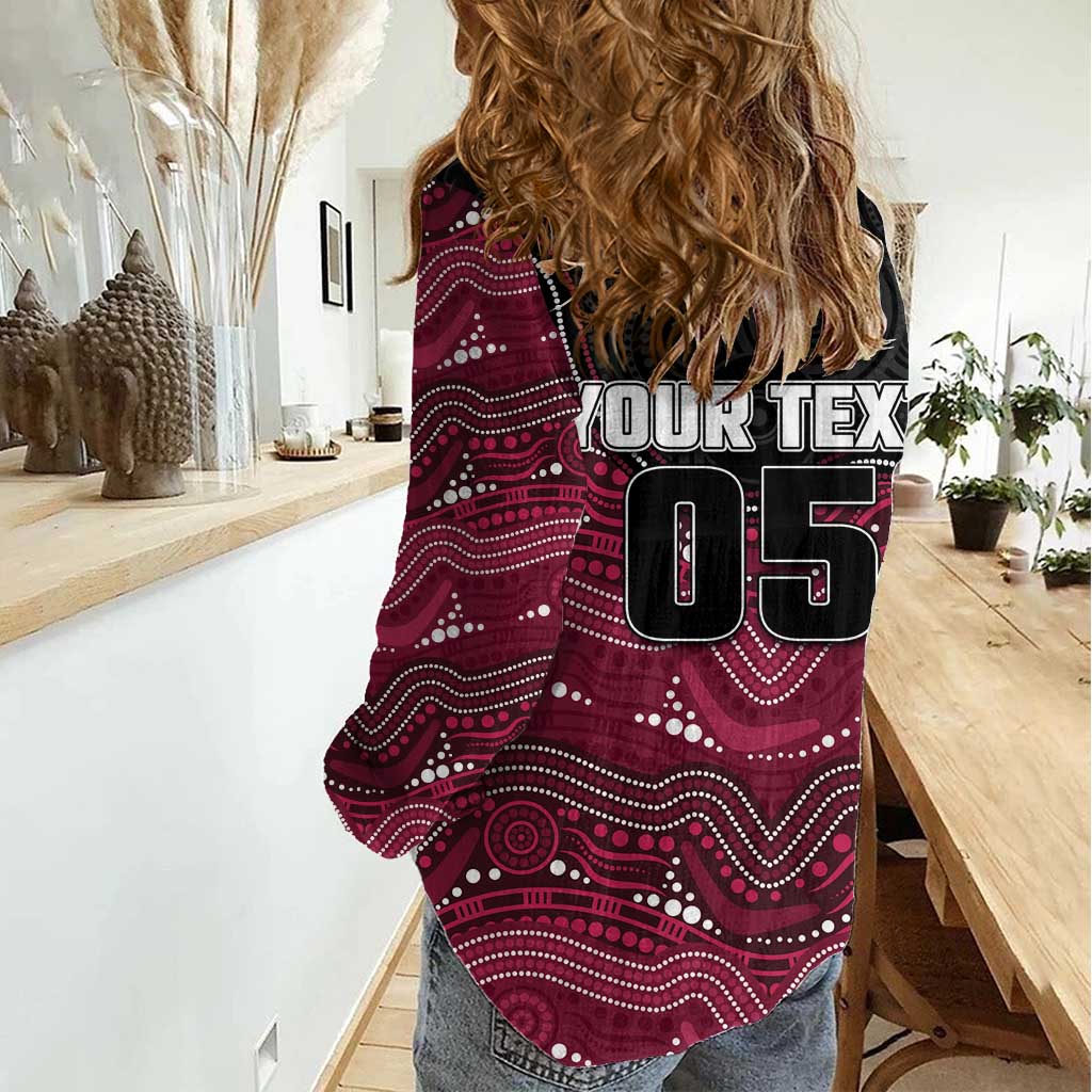 Custom Sea Eagles Women Casual Shirt Bird Mascot With Aboriginal Indigenous