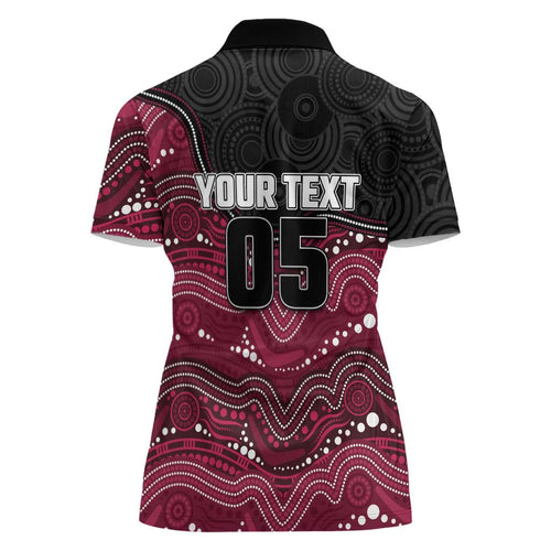 Custom Sea Eagles Women Polo Shirt Bird Mascot With Aboriginal Indigenous