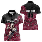 Custom Sea Eagles Women Polo Shirt Bird Mascot With Aboriginal Indigenous