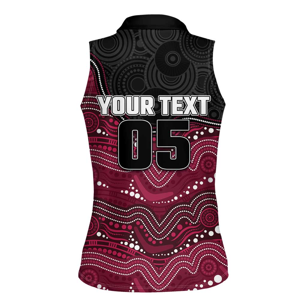 Custom Sea Eagles Women Sleeveless Polo Shirt Bird Mascot With Aboriginal Indigenous