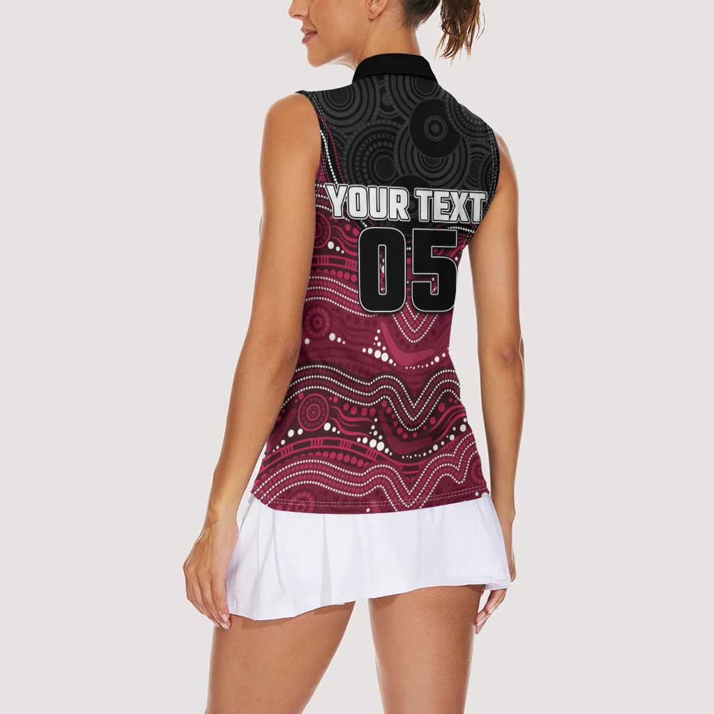 Custom Sea Eagles Women Sleeveless Polo Shirt Bird Mascot With Aboriginal Indigenous