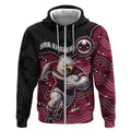Custom Sea Eagles Zip Hoodie Bird Mascot With Aboriginal Indigenous