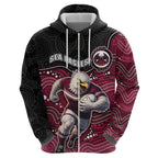 Custom Sea Eagles Zip Hoodie Bird Mascot With Aboriginal Indigenous