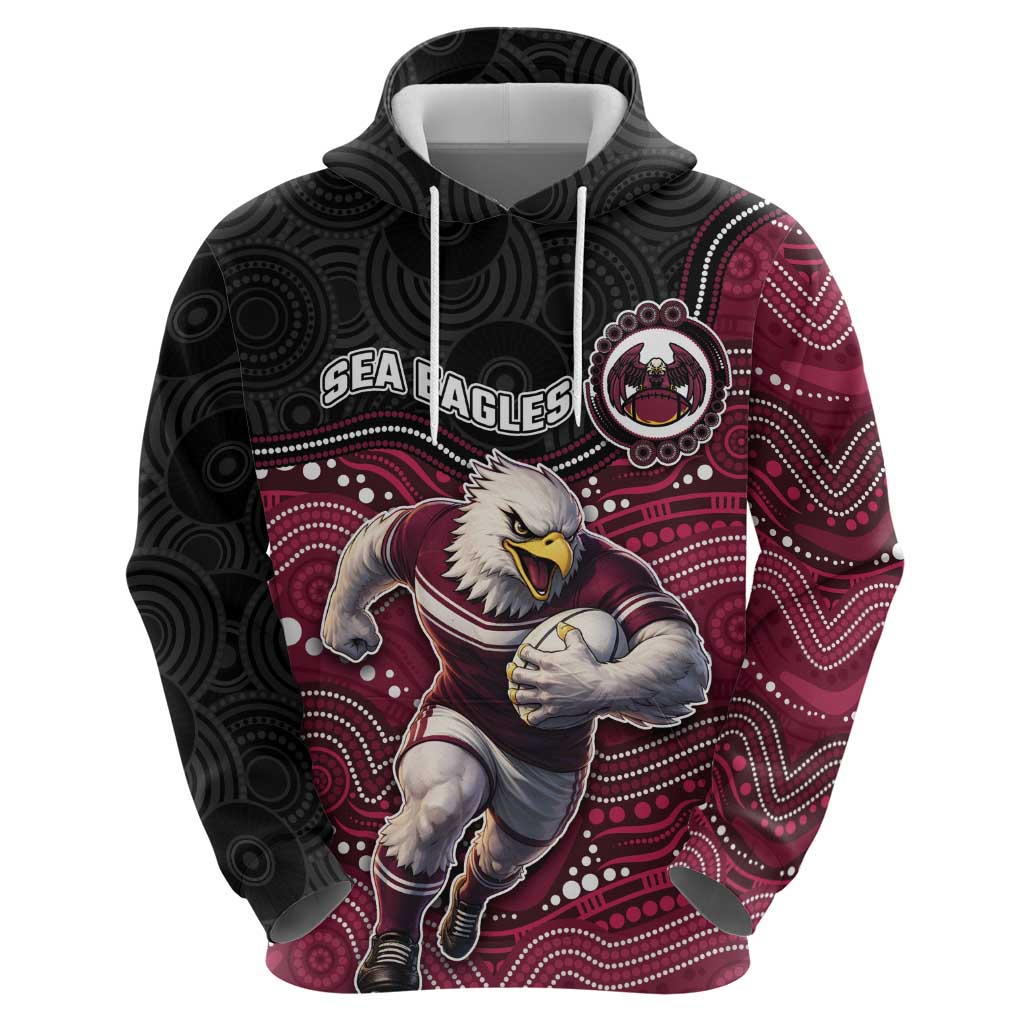 Custom Sea Eagles Zip Hoodie Bird Mascot With Aboriginal Indigenous