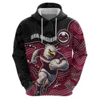 Custom Sea Eagles Zip Hoodie Bird Mascot With Aboriginal Indigenous