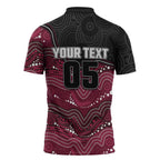 Custom Sea Eagles Zipper Polo Shirt Bird Mascot With Aboriginal Indigenous