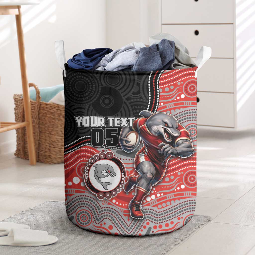 Custom Dolphins Laundry Basket Fish Mascot With Aboriginal Indigenous