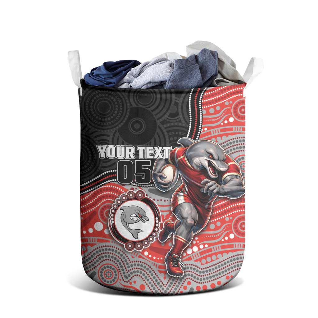 Custom Dolphins Laundry Basket Fish Mascot With Aboriginal Indigenous