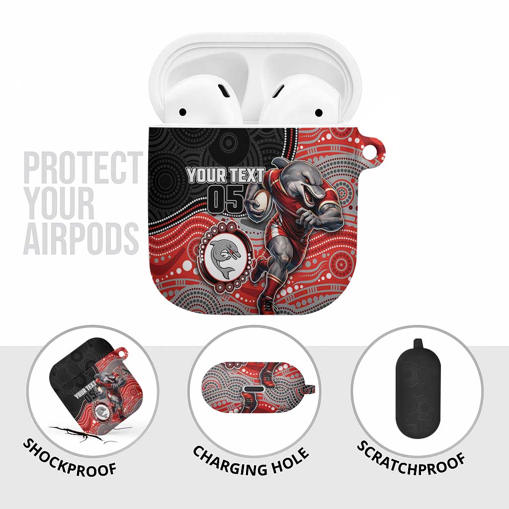 Custom Dolphins AirPods Case Fish Mascot With Aboriginal Indigenous