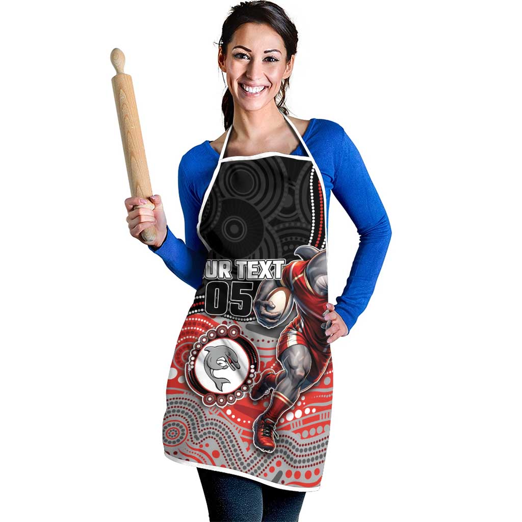 Custom Dolphins Apron Fish Mascot With Aboriginal Indigenous