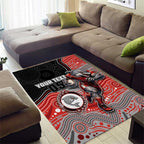 Custom Dolphins Area Rug Fish Mascot With Aboriginal Indigenous