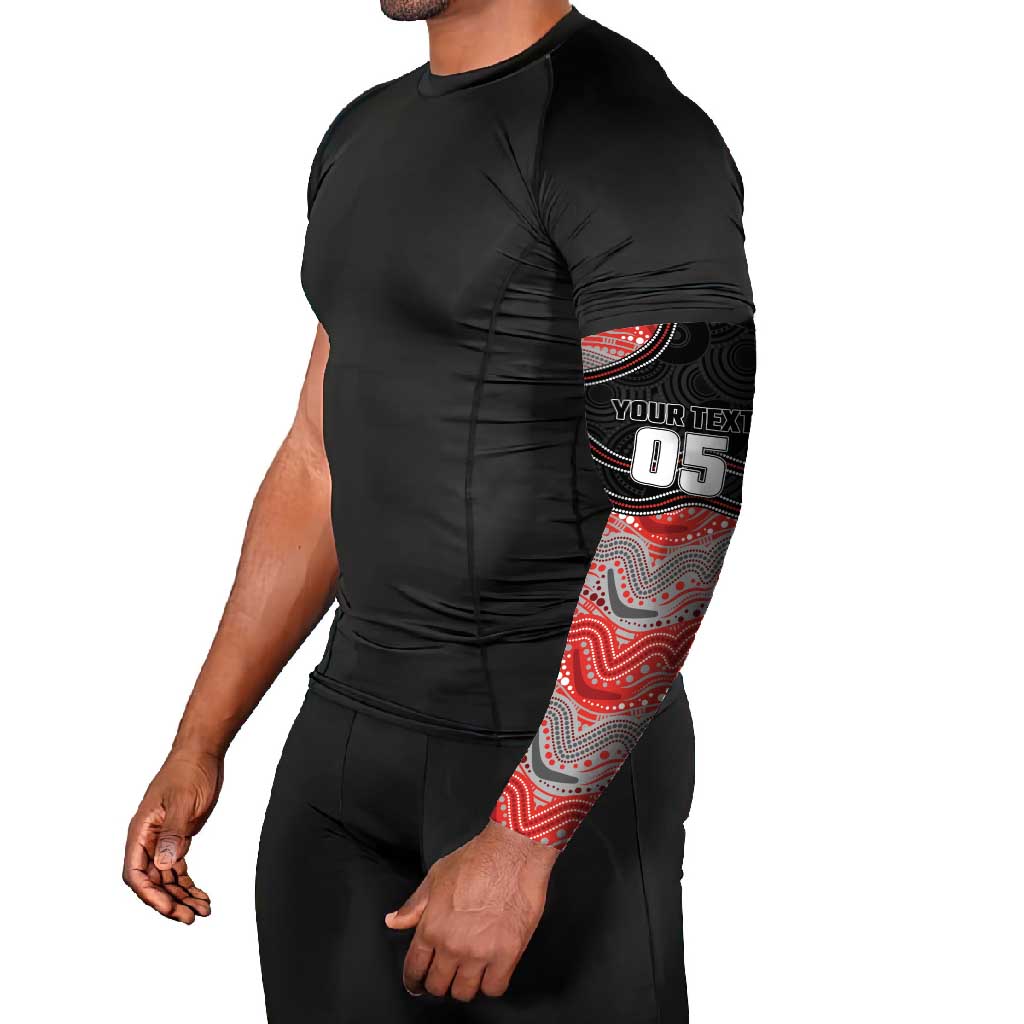 Custom Dolphins Arm Sleeves Fish Mascot With Aboriginal Indigenous
