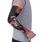Custom Dolphins Arm Sleeves Fish Mascot With Aboriginal Indigenous