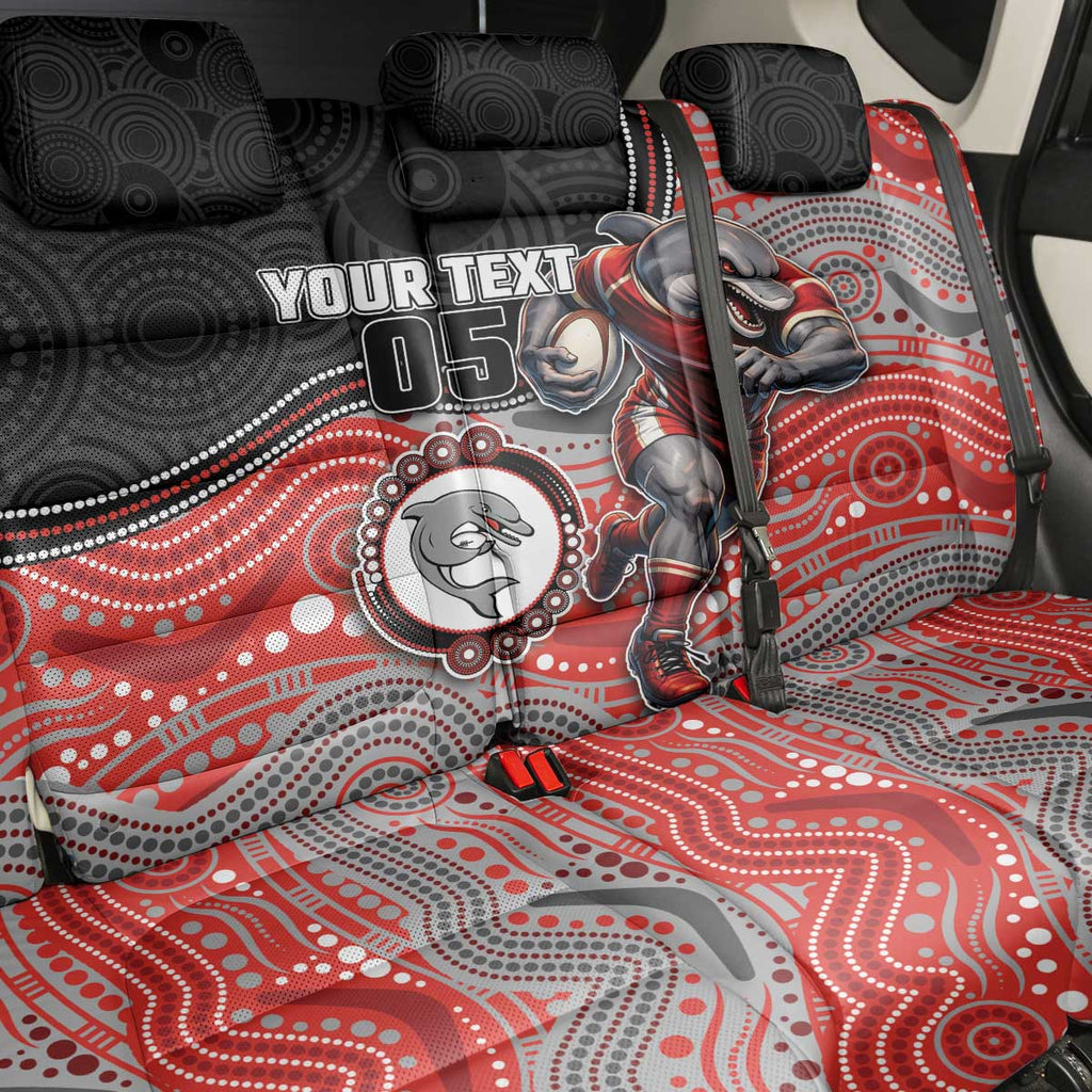 Custom Dolphins Back Car Seat Cover Fish Mascot With Aboriginal Indigenous