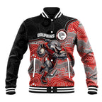 Custom Dolphins Baseball Jacket Fish Mascot With Aboriginal Indigenous