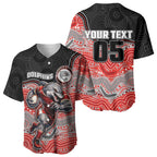 Custom Dolphins Baseball Jersey Fish Mascot With Aboriginal Indigenous