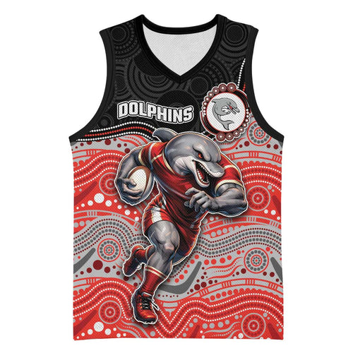 Custom Dolphins Basketball Jersey Fish Mascot With Aboriginal Indigenous