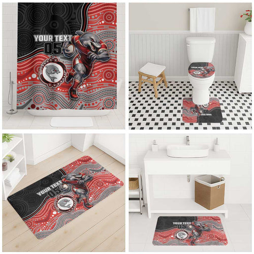 Custom Dolphins Bathroom Set Fish Mascot With Aboriginal Indigenous