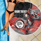Custom Dolphins Beach Blanket Fish Mascot With Aboriginal Indigenous