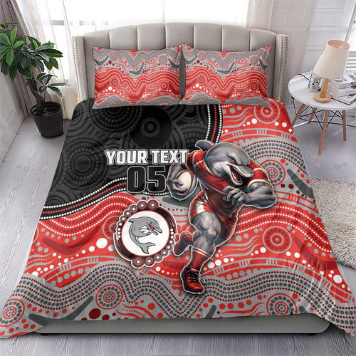 Custom Dolphins Bedding Set Fish Mascot With Aboriginal Indigenous