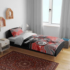 Custom Dolphins Bedding Set Fish Mascot With Aboriginal Indigenous