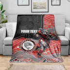 Custom Dolphins Blanket Fish Mascot With Aboriginal Indigenous