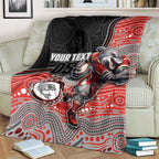 Custom Dolphins Blanket Fish Mascot With Aboriginal Indigenous