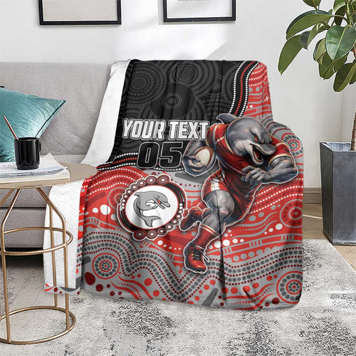Custom Dolphins Blanket Fish Mascot With Aboriginal Indigenous