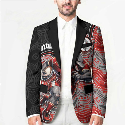 Custom Dolphins Blazer Fish Mascot With Aboriginal Indigenous